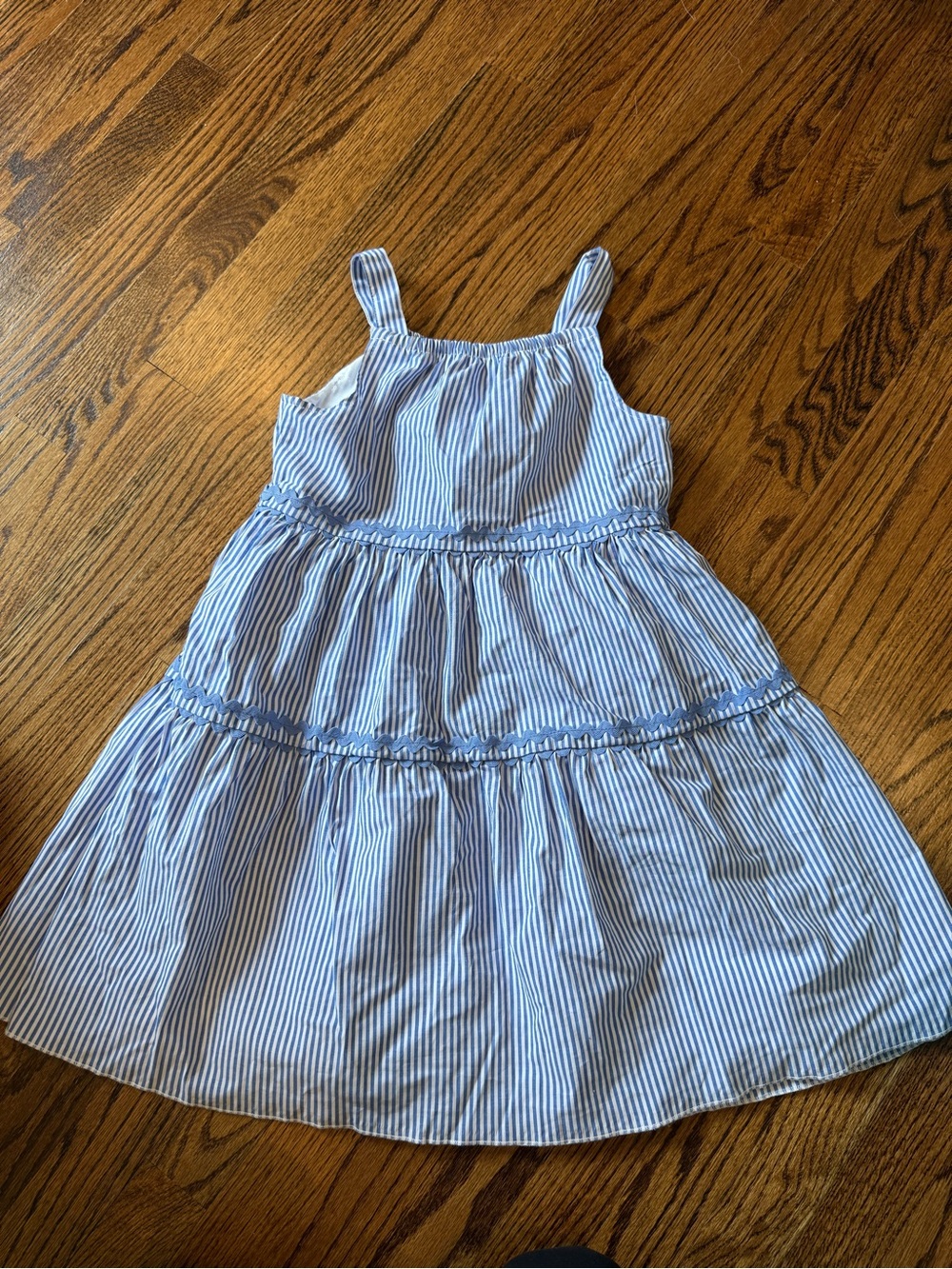 btween Girls Blue and White Striped Dress